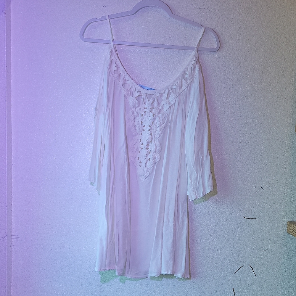 Solitaire White Lace Detail Women's Blouse